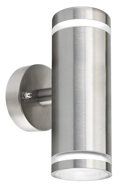 Modern Outdoor Wall Light Up Down IP65 Stainless Steel Clear Diffuser - Energy Light Bulbs - Free delivery on all orders