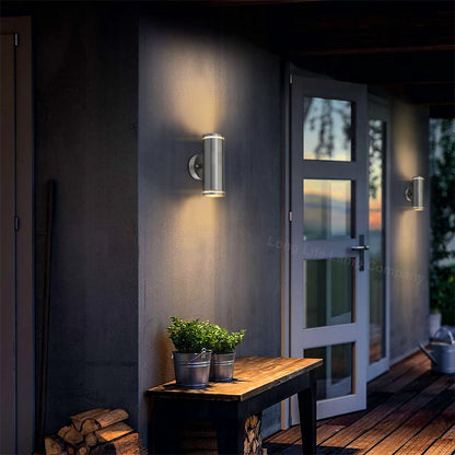 Modern Outdoor Wall Light Up Down IP65 Stainless Steel Clear Diffuser ZLC308 - Free delivery on all orders