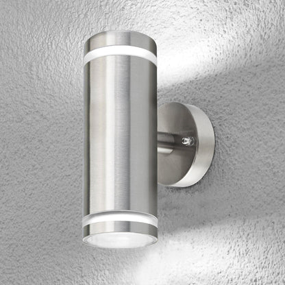 Modern Outdoor Wall Light Up Down IP65 Stainless Steel Clear Diffuser ZLC308 - Free delivery on all orders