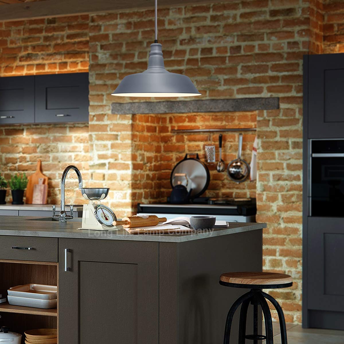 Modern Pendant Ceiling Light Grey Shade - Energy Light Bulbs - Free delivery on all orders