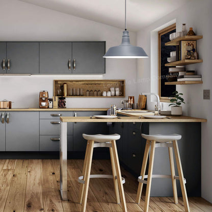Modern Pendant Ceiling Light Grey Shade - Energy Light Bulbs - Free delivery on all orders
