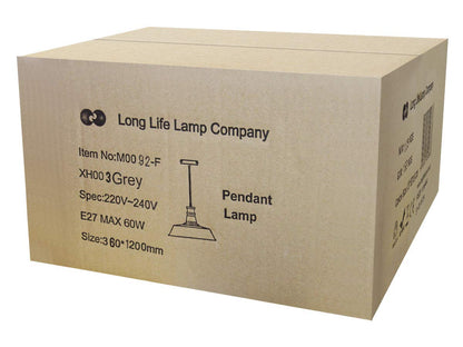 Modern Pendant Ceiling Light Grey Shade - Energy Light Bulbs - Free delivery on all orders