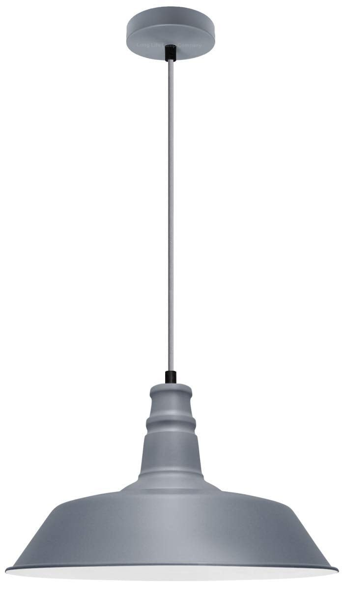 Modern Pendant Ceiling Light Grey Shade - Energy Light Bulbs - Free delivery on all orders