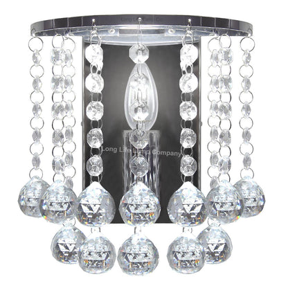 Modern Polished Chrome Crystal Droplet Chandelier Candle Wall Light Decor Lamp - Energy Light Bulbs - Free delivery on all orders