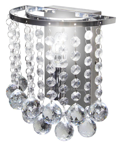 Modern Polished Chrome Crystal Droplet Chandelier Candle Wall Light Decor Lamp - Energy Light Bulbs - Free delivery on all orders