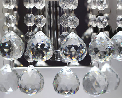 Modern Polished Chrome Crystal Droplet Chandelier Candle Wall Light Decor Lamp - Energy Light Bulbs - Free delivery on all orders