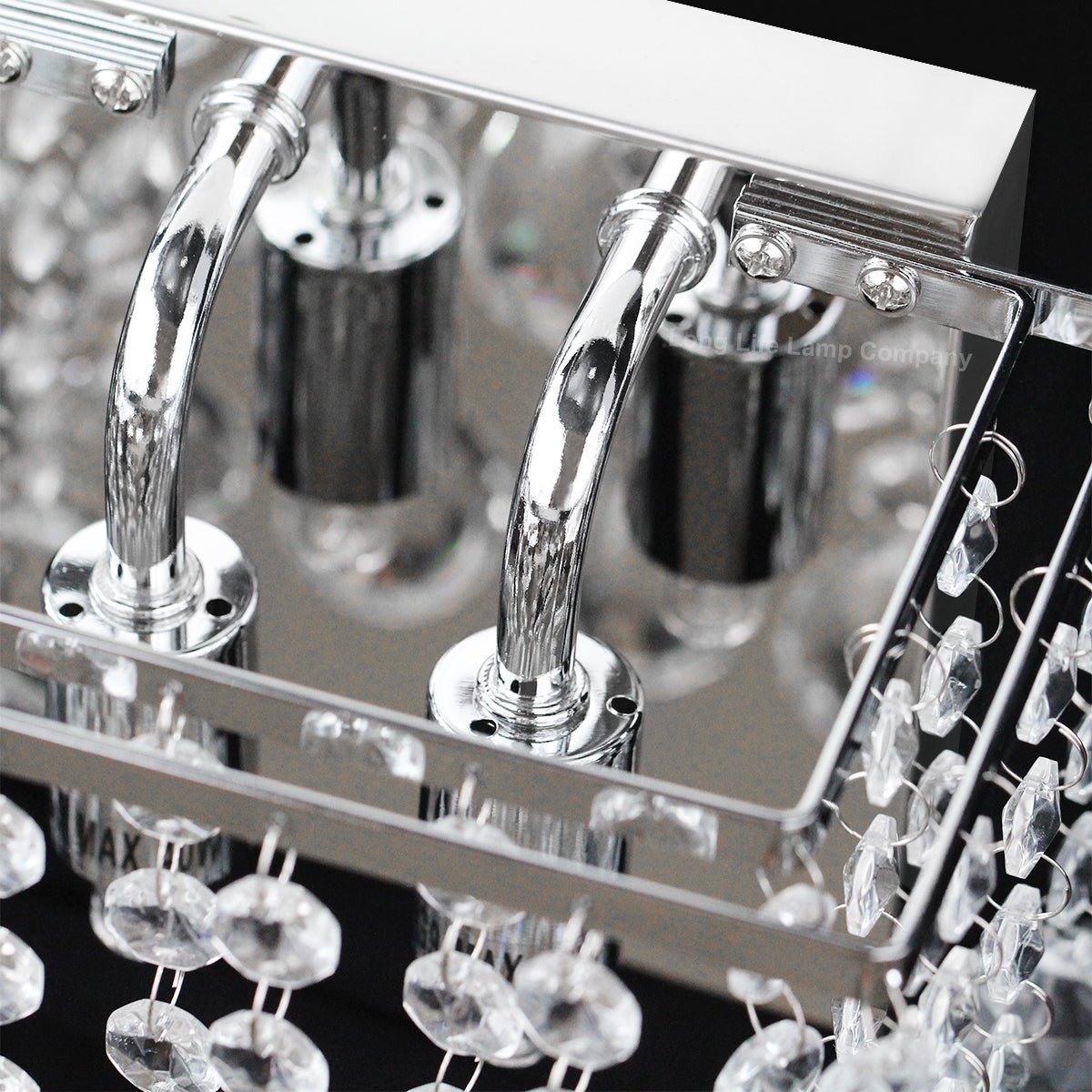 Modern Polished Chrome Indoor Wall Light Chandelier Crystal Droplets Twin G9 Lamp - Energy Light Bulbs - Free delivery on all orders