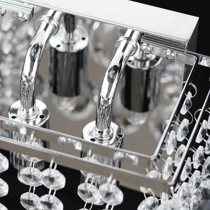 Modern Polished Chrome Indoor Wall Light Chandelier Crystal Droplets Twin G9 Lamp - Energy Light Bulbs - Free delivery on all orders