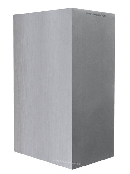 Modern Rectangular Up Down Aluminium Finish Outdoor Wall Light Fixture GU10 - Energy Light Bulbs - Free delivery on all orders