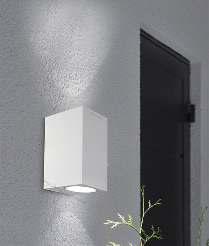 Modern Rectangular Up Down Matt White Outdoor Wall Light - Energy Light Bulbs - Free delivery on all orders