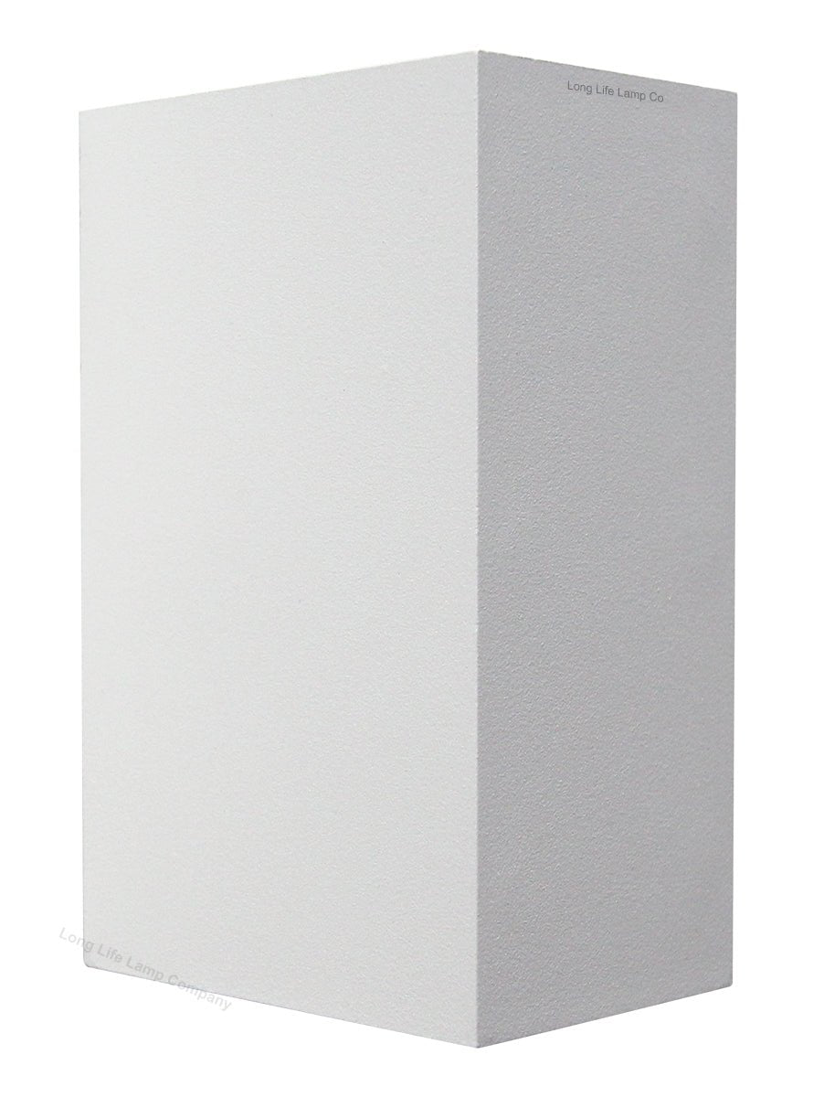Modern Rectangular Up Down Matt White Outdoor Wall Light - Energy Light Bulbs - Free delivery on all orders