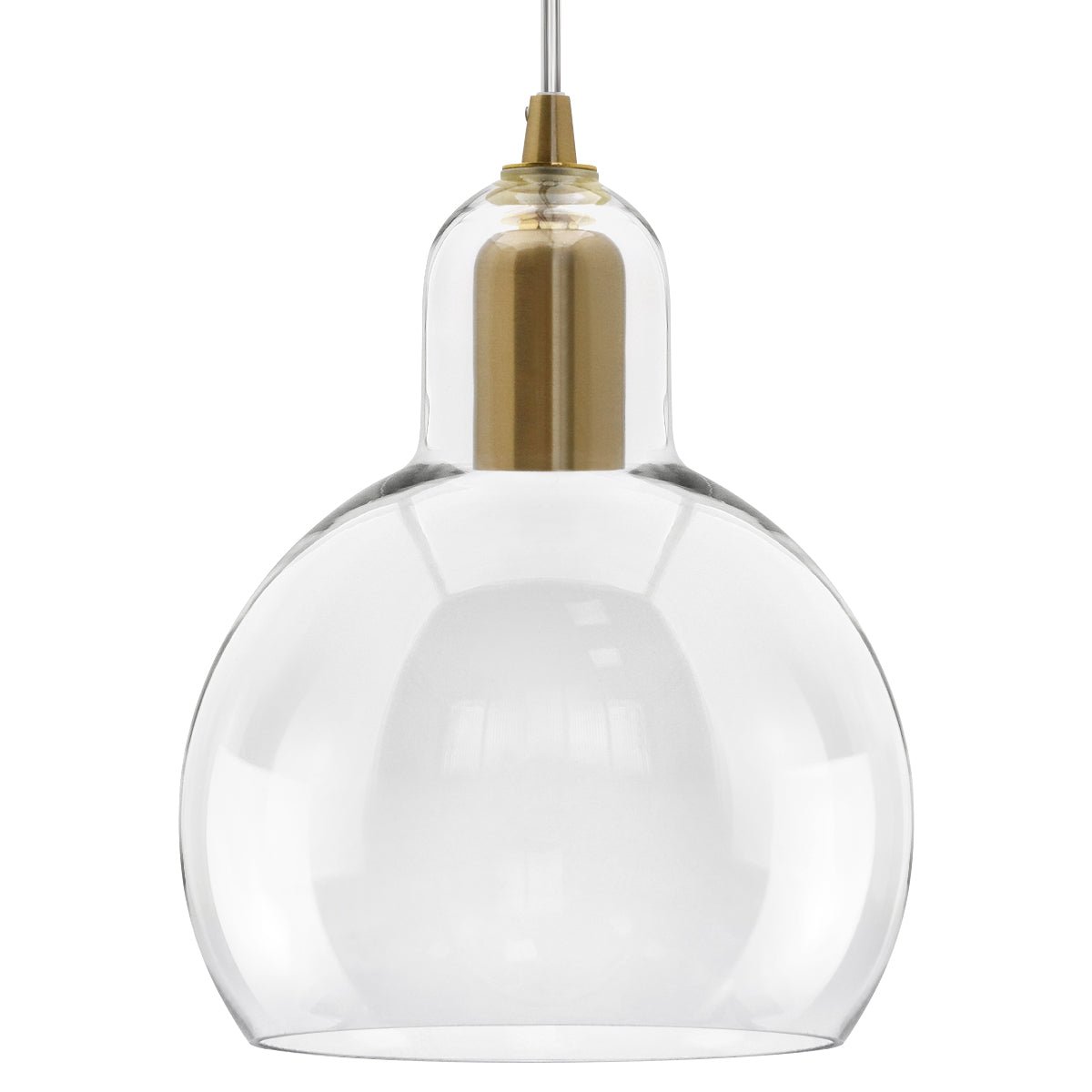 Modern Retro Ceiling Brass Pendant Light Transparent Globe Glass Lamp Shade - Energy Light Bulbs - Free delivery on all orders
