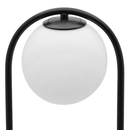 Modern Retro Opaque Globe Black Table Lamp - Energy Light Bulbs - Free delivery on all orders