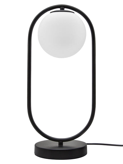 Modern Retro Opaque Globe Black Table Lamp - Energy Light Bulbs - Free delivery on all orders