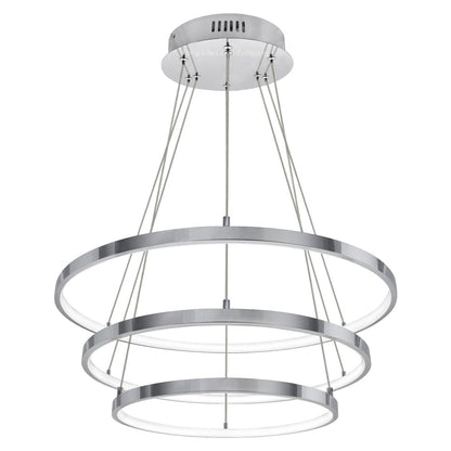 Modern Round Chandelier LED 3 Ring Ceiling Pendant Light Cool White - Energy Light Bulbs - Free delivery on all orders