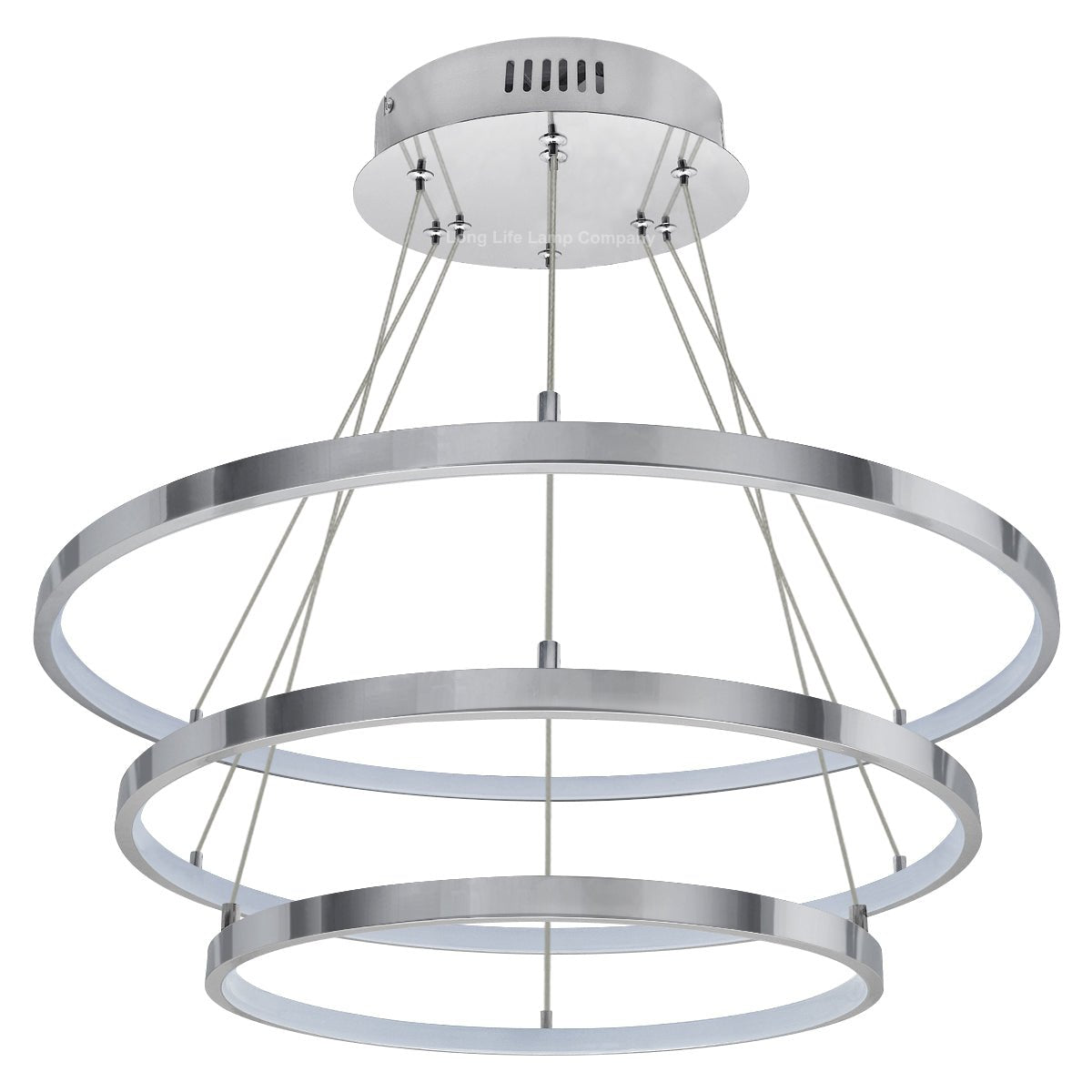 Modern Round Chandelier LED 3 Ring Ceiling Pendant Light Cool White - Energy Light Bulbs - Free delivery on all orders