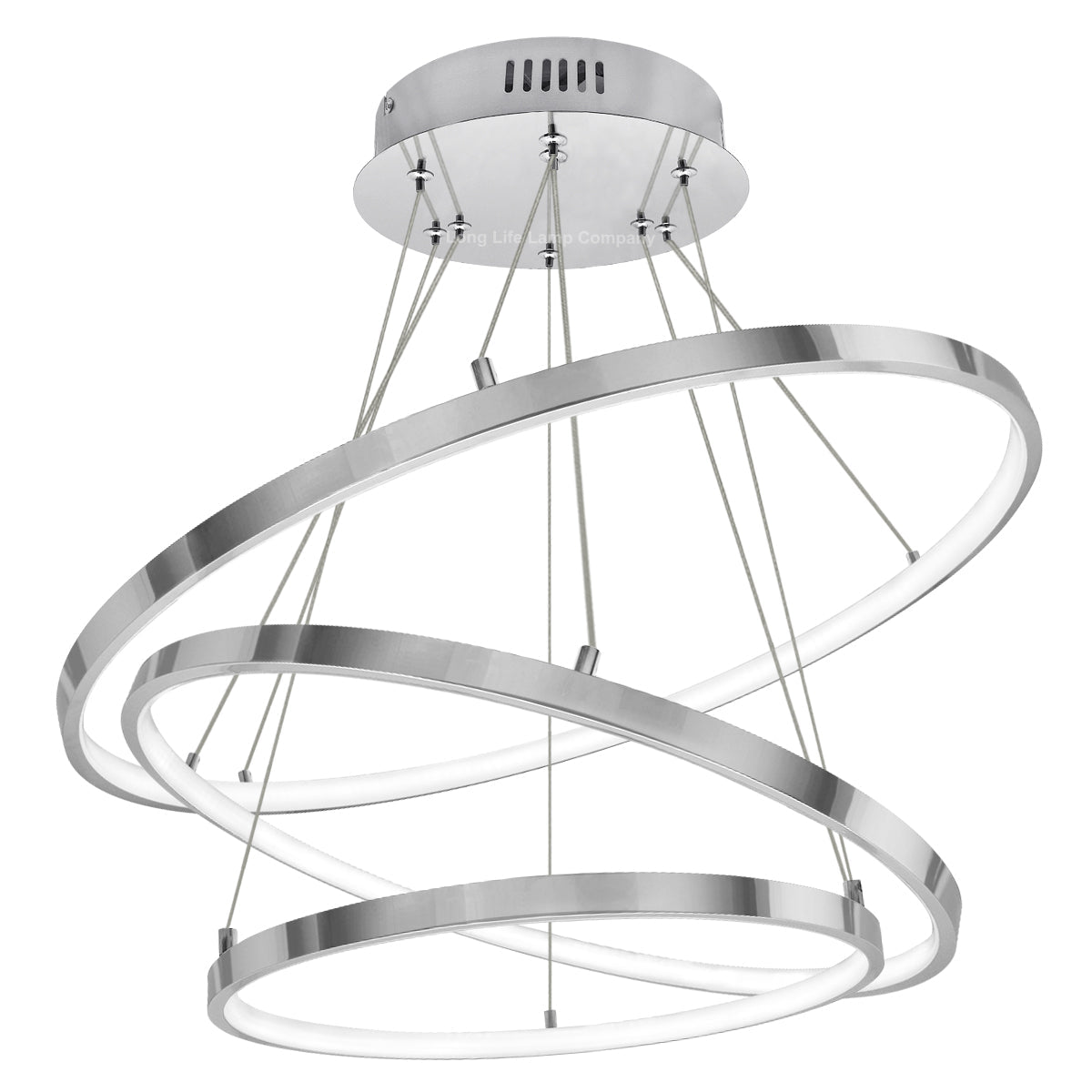Modern Round Chandelier LED 3 Ring Ceiling Pendant Light Cool White - Energy Light Bulbs - Free delivery on all orders