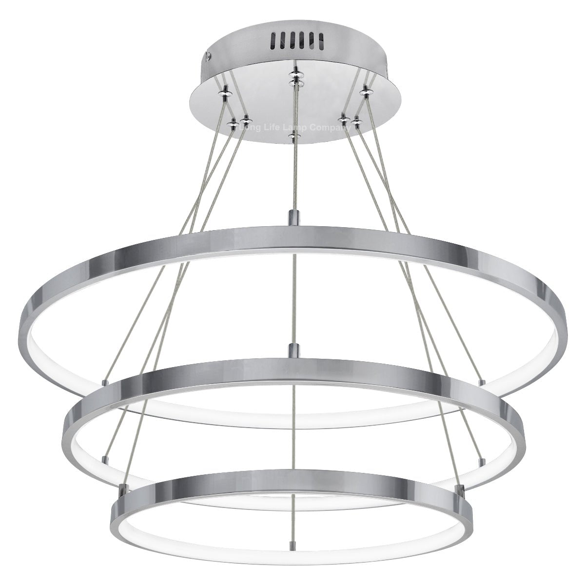 Modern Round Chandelier LED 3 Ring Ceiling Pendant Light Cool White - Energy Light Bulbs - Free delivery on all orders