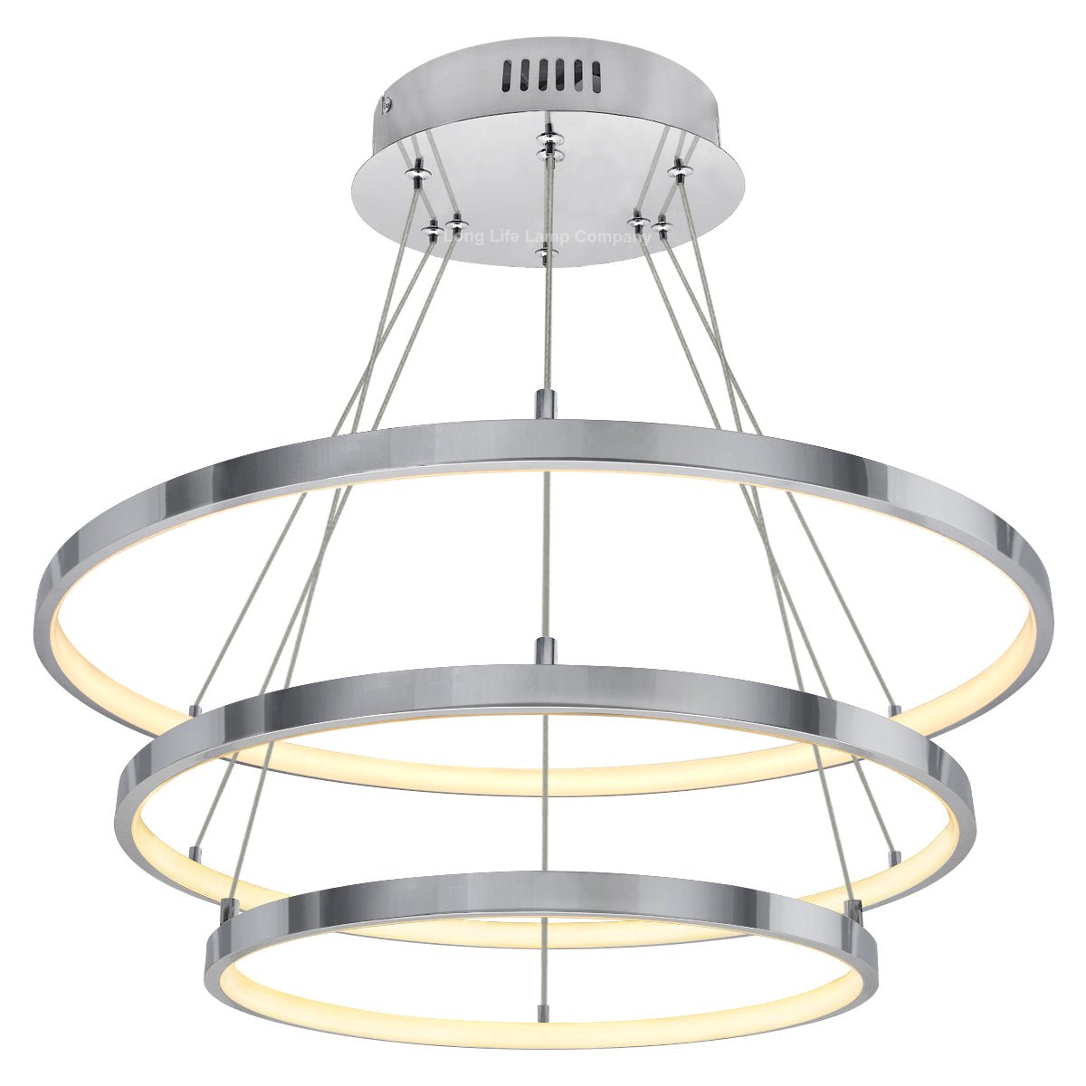 Modern Round Chandelier LED 3 Ring Ceiling Pendant Light Warm White - Energy Light Bulbs - Free delivery on all orders