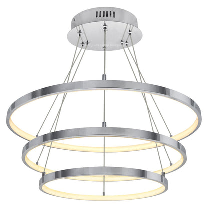 Modern Round Chandelier LED 3 Ring Ceiling Pendant Light Warm White - Energy Light Bulbs - Free delivery on all orders