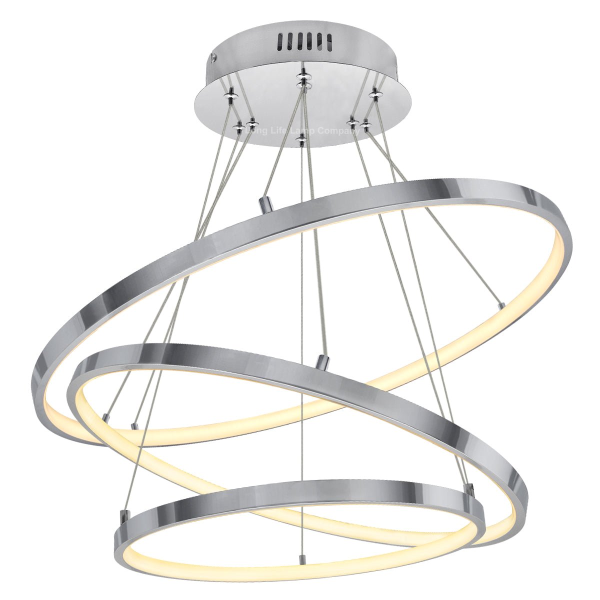Modern Round Chandelier LED 3 Ring Ceiling Pendant Light Warm White - Energy Light Bulbs - Free delivery on all orders