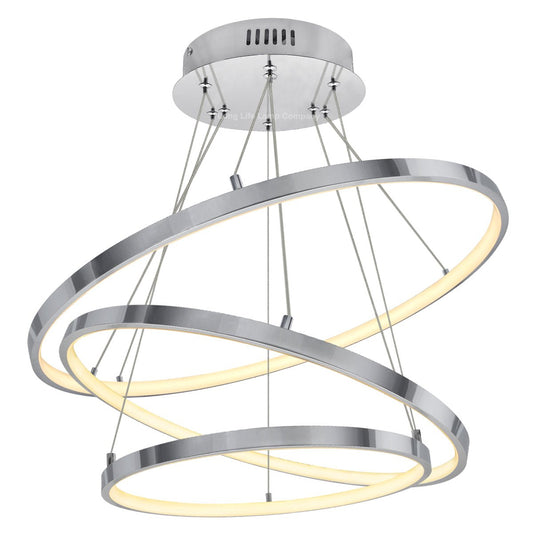 Modern Round Chandelier LED 3 Ring Ceiling Pendant Light Warm White - Energy Light Bulbs - Free delivery on all orders