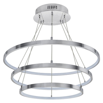 Modern Round Chandelier LED 3 Ring Ceiling Pendant Light Warm White - Energy Light Bulbs - Free delivery on all orders