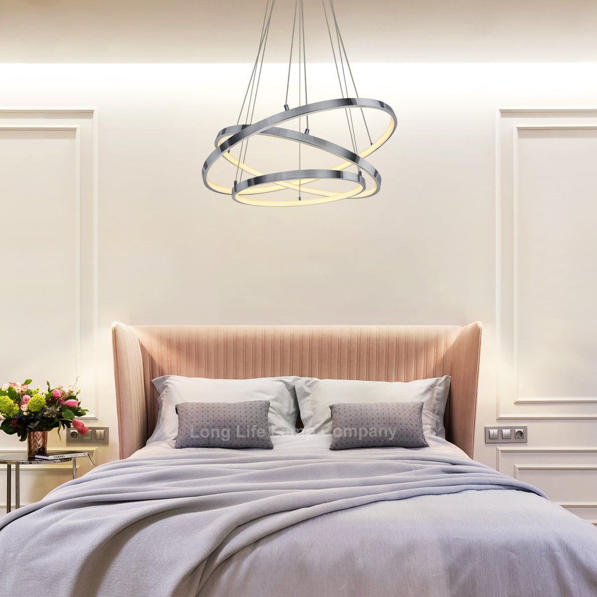 Modern Round Chandelier LED 3 Ring Ceiling Pendant Light Warm White - Energy Light Bulbs - Free delivery on all orders