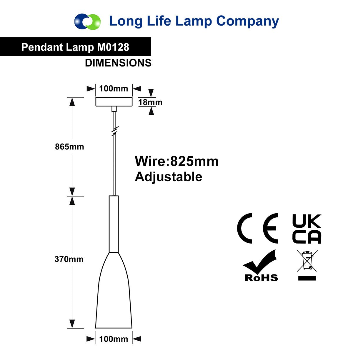 Modern Scone Ceiling Pendant Light Black Metal Slim Lampshade Contemporary M0128 with 7w E14 Candle CW - Free delivery on all orders