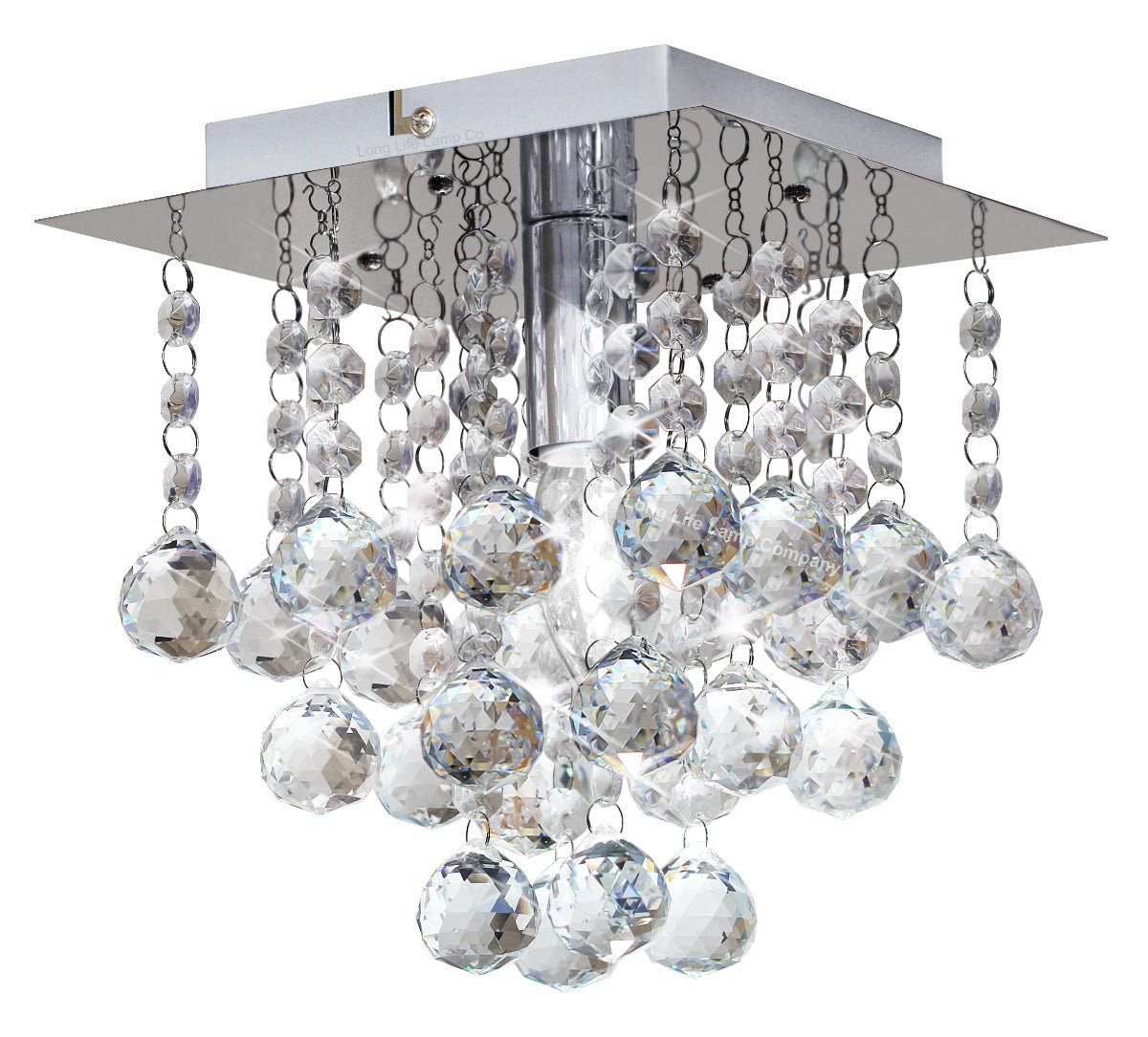 Modern Silver Crystal Droplets Chandelier Ceiling Light Decor Indoor Lamp - Energy Light Bulbs - Free delivery on all orders