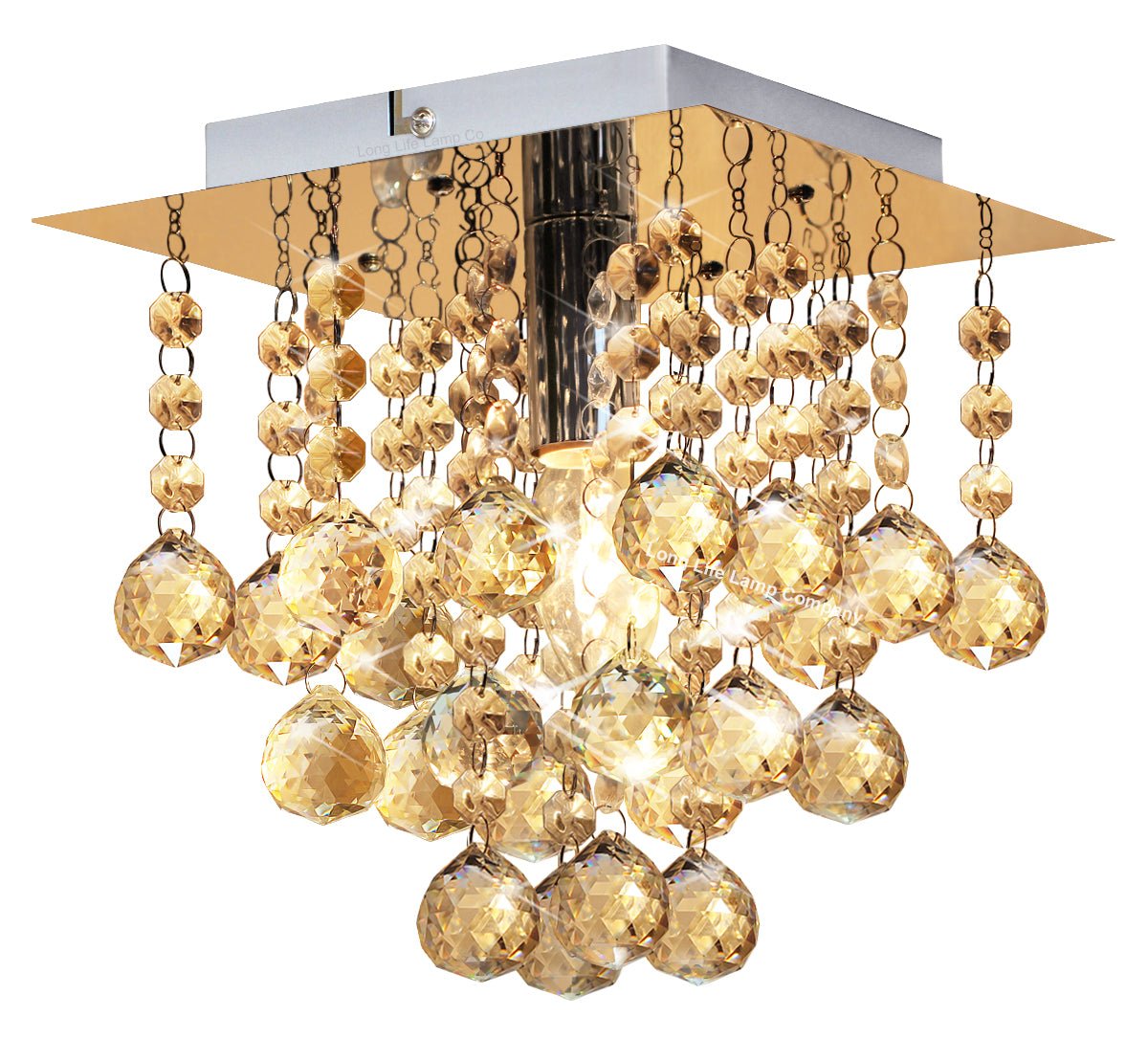 Modern Silver Crystal Droplets Chandelier Ceiling Light Decor Indoor Lamp - Energy Light Bulbs - Free delivery on all orders