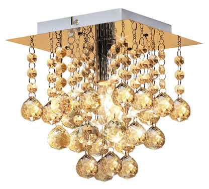 Modern Silver Crystal Droplets Chandelier Ceiling Light Decor Indoor Lamp - Energy Light Bulbs - Free delivery on all orders