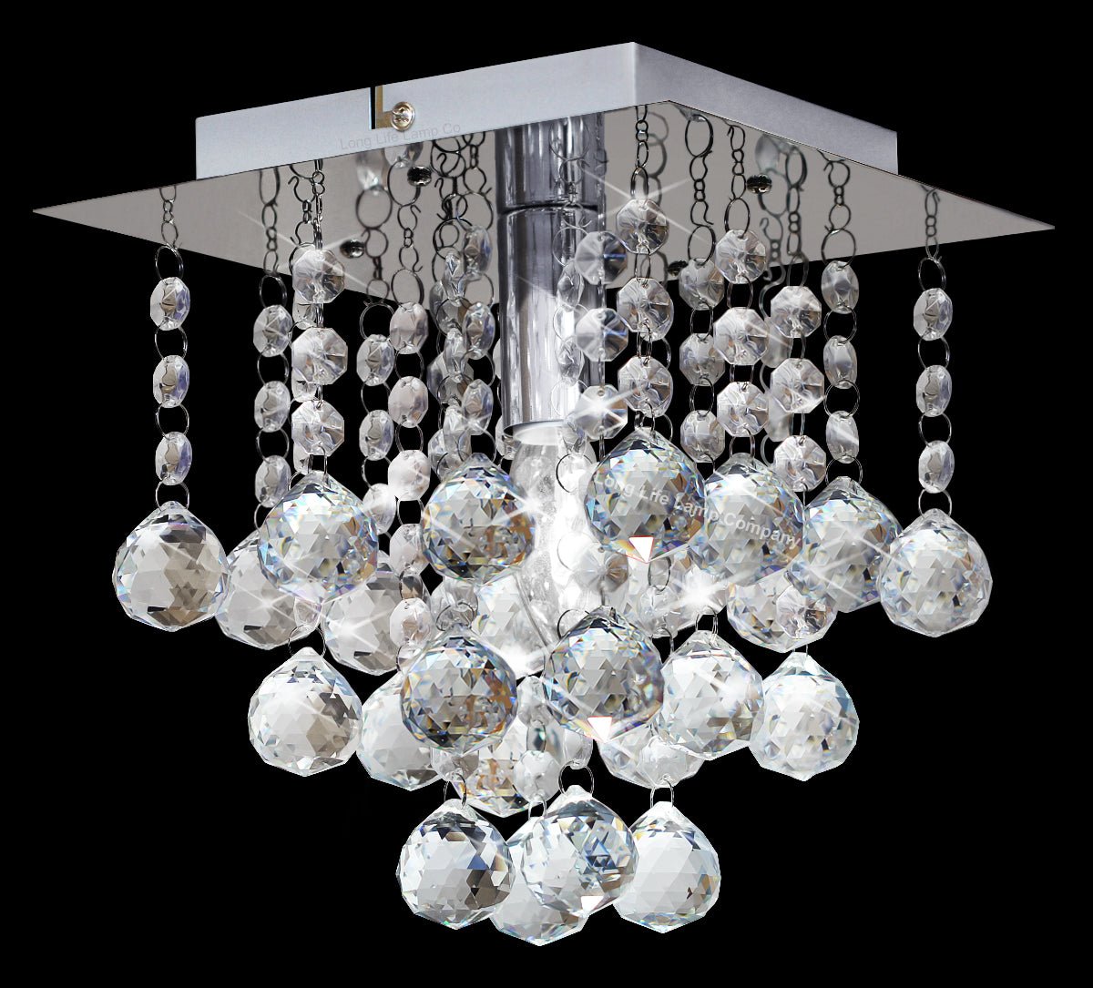 Modern Silver Crystal Droplets Chandelier Ceiling Light Decor Indoor Lamp - Energy Light Bulbs - Free delivery on all orders