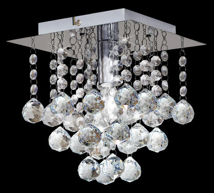 Modern Silver Crystal Droplets Chandelier Ceiling Light Decor Indoor Lamp - Energy Light Bulbs - Free delivery on all orders