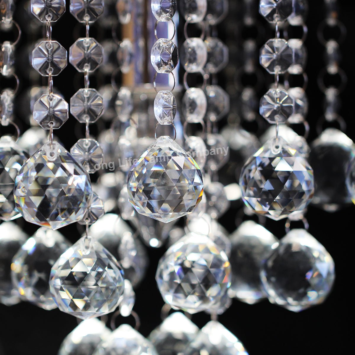 Modern Silver Crystal Droplets Chandelier Ceiling Light Decor Indoor Lamp - Energy Light Bulbs - Free delivery on all orders