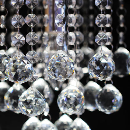 Modern Silver Crystal Droplets Chandelier Ceiling Light Decor Indoor Lamp - Energy Light Bulbs - Free delivery on all orders