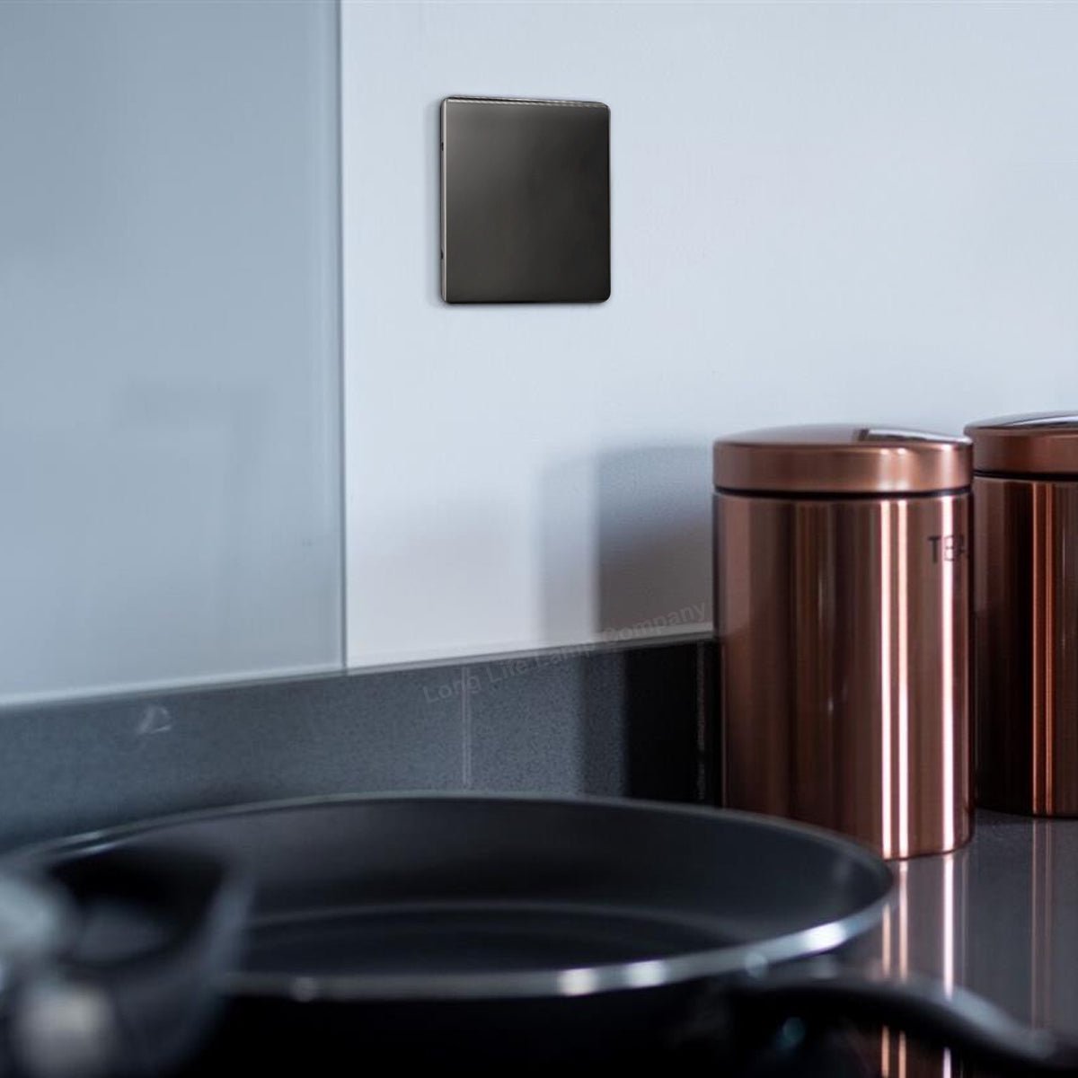 Modern Single Black Nickel Wall Blanking Plate Scewless Finish N401GME - Energy Light Bulbs - Free delivery on all orders
