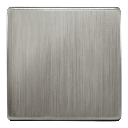 Modern Single Gloss Brush Chrome Wall Blanking Plate Scewless Finish N401DME - Energy Light Bulbs - Free delivery on all orders