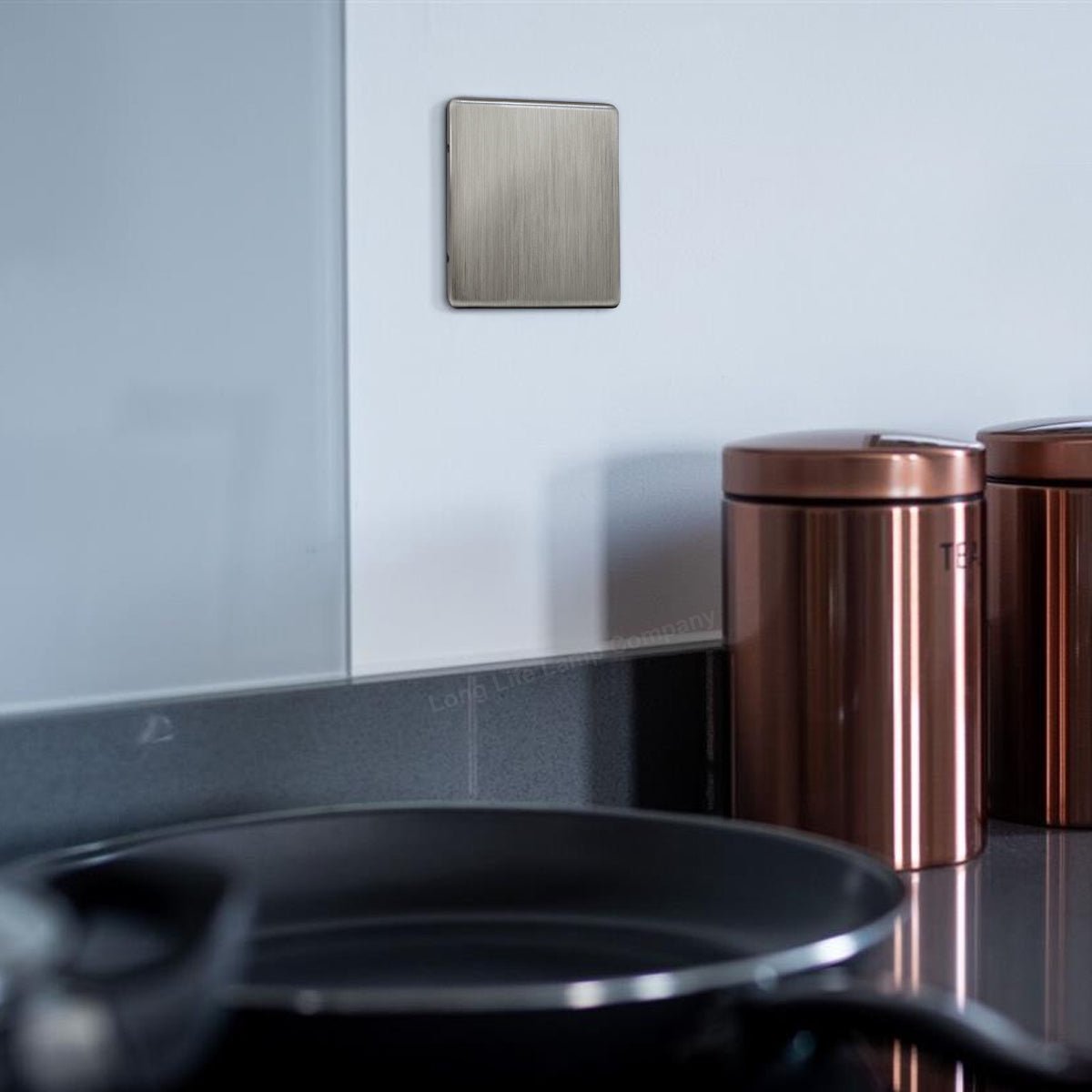 Modern Single Gloss Brush Chrome Wall Blanking Plate Scewless Finish N401DME - Energy Light Bulbs - Free delivery on all orders