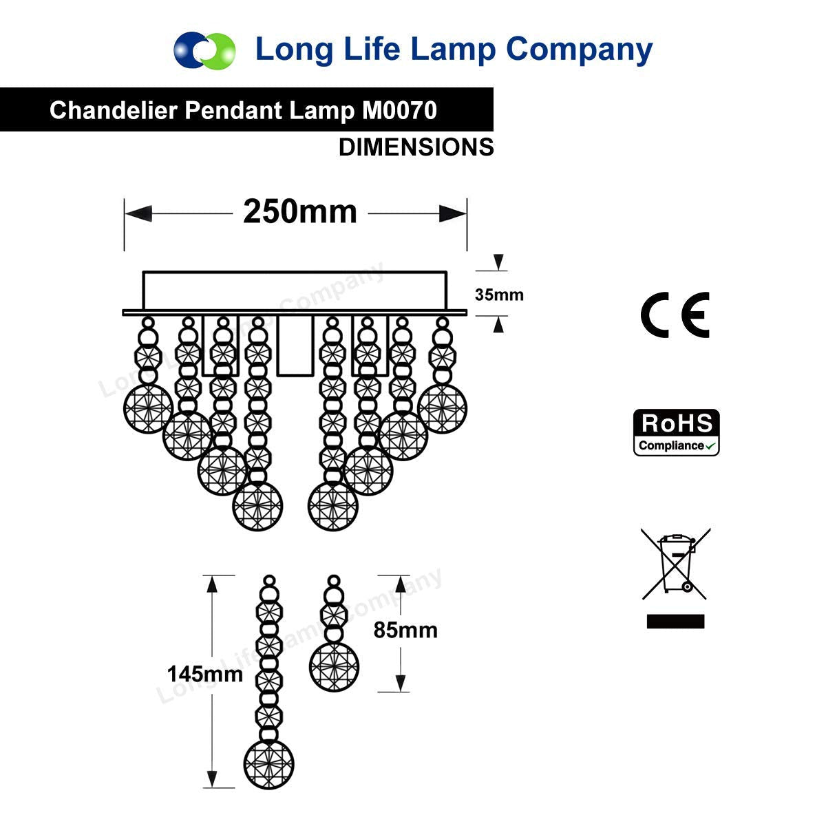 Modern Small Round Chandelier Reflective Base - Energy Light Bulbs - Free delivery on all orders