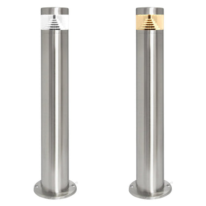 Modern Stainless Steel LED 12 Volt Bollard Garden Post Light - Energy Light Bulbs - Free delivery on all orders