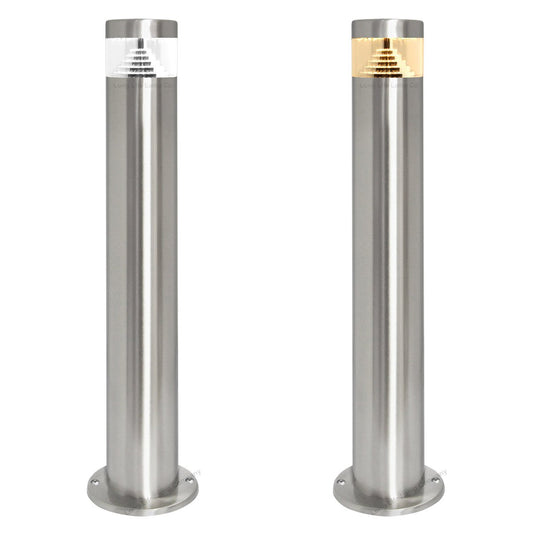 Buy 12V stainless steel LED garden bollard light with 3W integrated LED for pathways patios and driveways