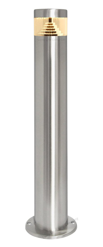 Modern Stainless Steel LED 12 volt Bollard Garden Post Light Set with Transformer - Energy Light Bulbs - Free delivery on all orders