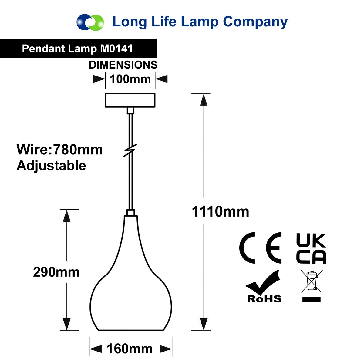 Modern Teardrop Ceiling Pendant Light Black Shade Contemporary Hanging Lamp M0141 - Free delivery on all orders