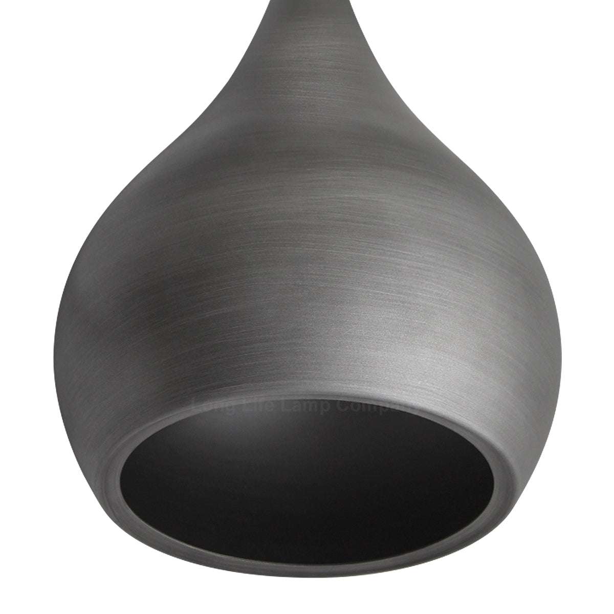 Modern Teardrop Ceiling Pendant Light Grey Pewter Lampshade Retro Brushed Metal - Energy Light Bulbs - Free delivery on all orders