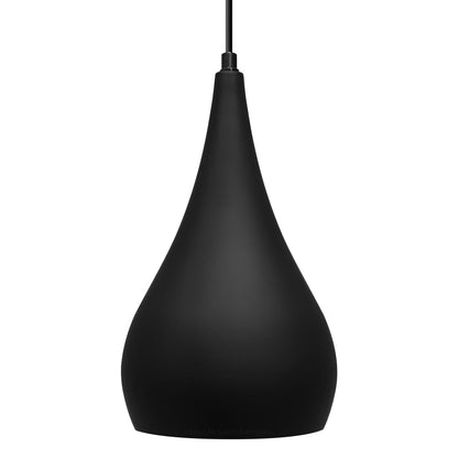 Modern Teardrop Pendant Ceiling Light Black Shade Contemporary Hanging Lamp - Energy Light Bulbs - Free delivery on all orders