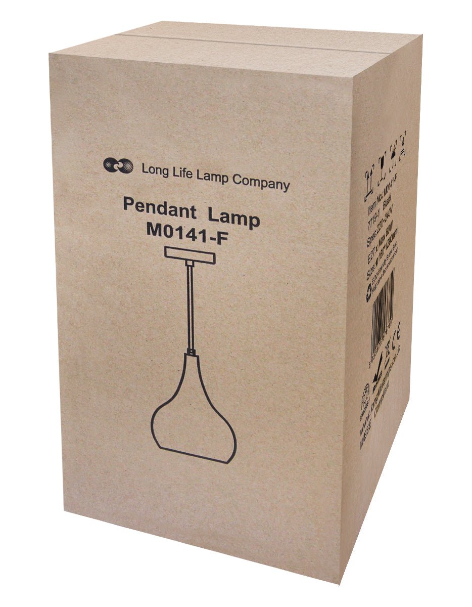 Modern Teardrop Pendant Ceiling Light Black Shade Contemporary Hanging Lamp - Energy Light Bulbs - Free delivery on all orders
