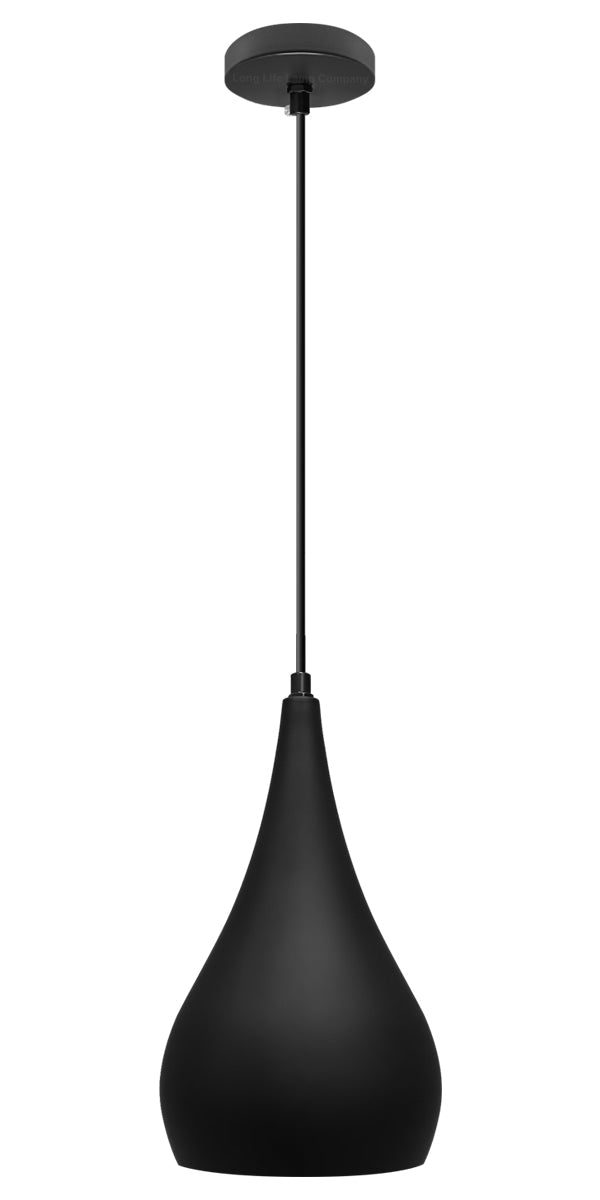 Modern Teardrop Pendant Ceiling Light Black Shade Contemporary Hanging Lamp - Energy Light Bulbs - Free delivery on all orders