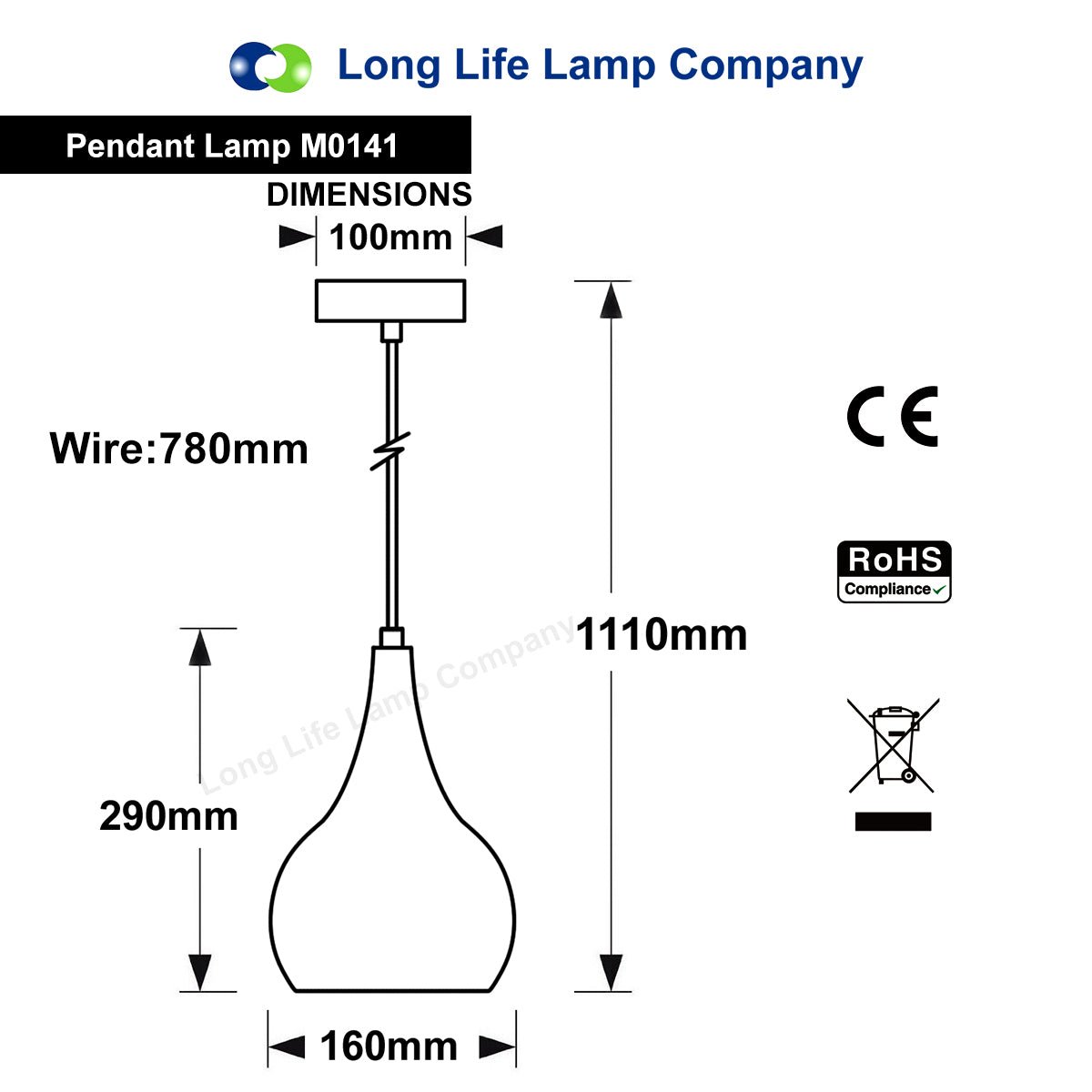 Modern Teardrop Pendant Ceiling Light Black Shade Contemporary Hanging Lamp - Energy Light Bulbs - Free delivery on all orders