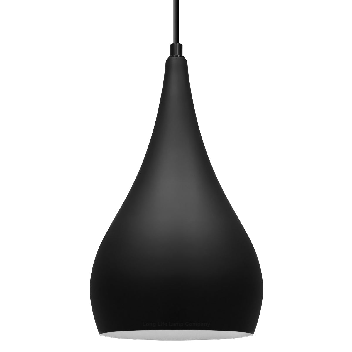 Modern Teardrop Pendant Ceiling Light Black Shade Contemporary Hanging Lamp - Energy Light Bulbs - Free delivery on all orders